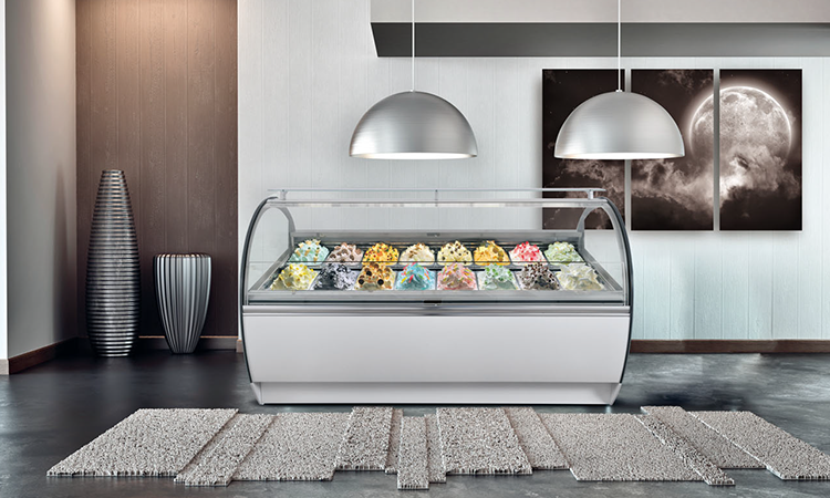 Prosky Glass Freezers Affichage à gâteau incurable Nouveau design Gelato Showcase