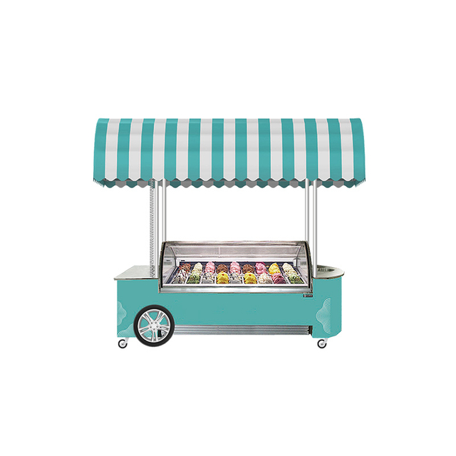 Carte de gelato mobile Frozen Donut Marble Prosky avec casier